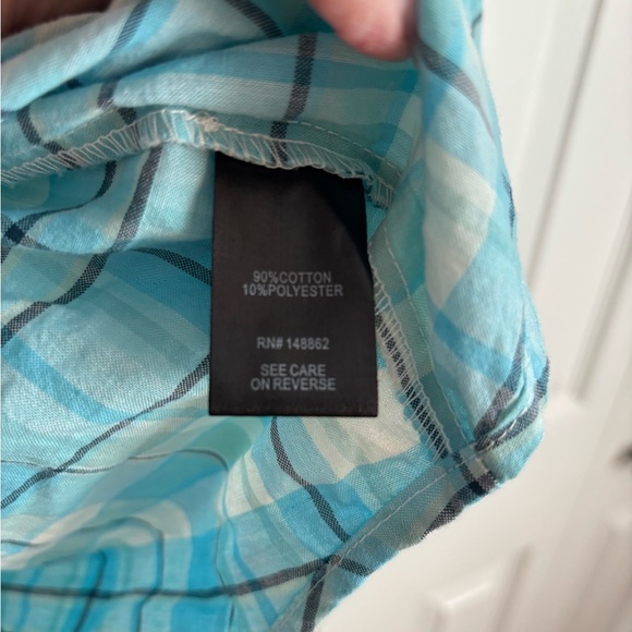 Torrid Blue Plaid Button Down Shirt – Size 2 (2X or 18/20) - Picture 5 of 6